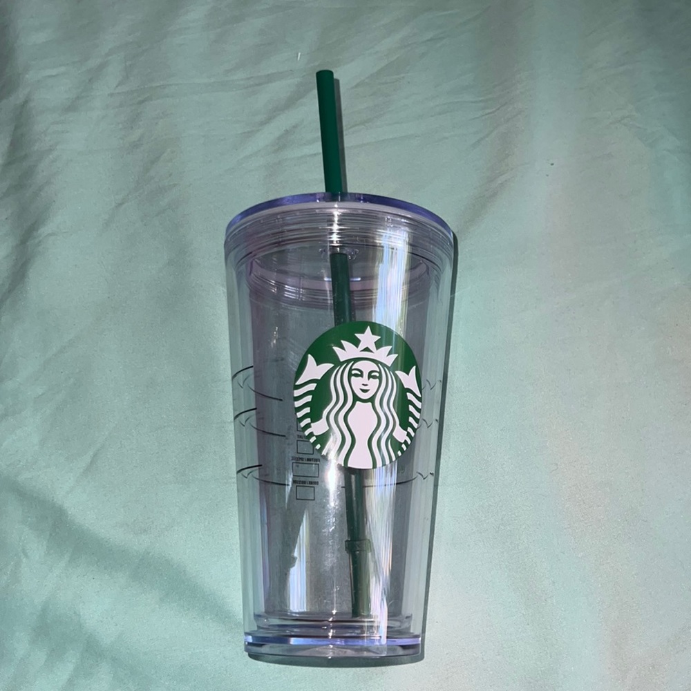Starbucks reusable cup with straw